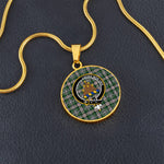 Scottish MacKenzie #2 Ancient Clan Tartan Circle Necklace - Crest Classic