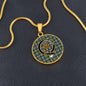 Scottish MacKenzie #2 Ancient Clan Tartan Circle Necklace - Crest Classic