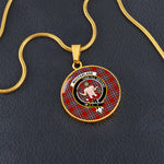 Scotstee Shop Jewelry MacFarlane Clan Scotland Tartan Plaid Circle Pendant Necklace Jewelry Gift For Women