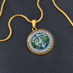 Scotstee Shop Jewelry Murray Tartan Crest Clan Scotland Tartan Plaid Circle Pendant Necklace Jewelry Gift  For Women