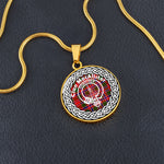 Scotstee Shop Jewelry MacAlister Tartan Crest Clan Scotland Tartan Plaid Circle Pendant Necklace Jewelry Gift  For Women