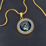 Scotstee Shop Necklace Campbell Tartan Crest Clan Scotland Tartan Plaid Circle Pendant Necklace Jewelry Gift For Women