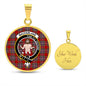 Scotstee Shop Jewelry MacFarlane Clan Scotland Tartan Plaid Circle Pendant Necklace Jewelry Gift For Women