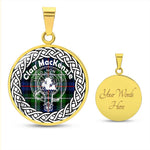 MacKenzie Tartan Crest Clan Scotland Tartan Plaid Circle Pendant Necklace Jewelry Gift For Women ST01