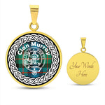 Scotstee Shop Jewelry Murray Tartan Crest Clan Scotland Tartan Plaid Circle Pendant Necklace Jewelry Gift  For Women
