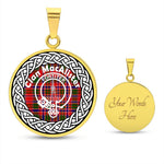 Scotstee Shop Jewelry MacAlister Tartan Crest Clan Scotland Tartan Plaid Circle Pendant Necklace Jewelry Gift  For Women