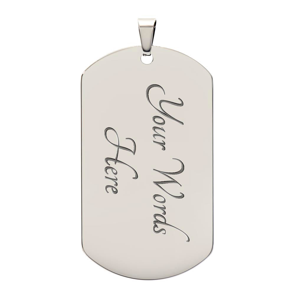 Scottish Lamont Clan Tartan Dog Tag Necklace - Crest Classic