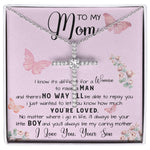 To My Mom Necklace Gift From Son Mother's Day CZ Cross Necklace