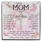 To My Mom Necklace To A Woman Of Wisdom Mother's Day Gift For Mom From Son Mother's Day CZ Cross Necklace