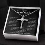 To My Soulmate - You Are My Life, My Love, And My Best Friend Mother's Day Necklace Mother's Day CZ Cross Necklace