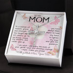 To My Mom Necklace To A Woman Of Wisdom Mother's Day Gift For Mom From Son Mother's Day CZ Cross Necklace