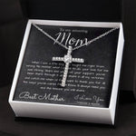 To My Mom Necklace, To My Beautiful Mom Necklace, Mother's Day Gift For Mom From Son, Thank You Mom Mother's Day CZ Cross Necklace