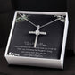 To My Mom Necklace -Mother's Day Gift For Mom From Son, Thank You Mom Mother's Day CZ Cross Necklace