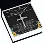 To My Mom Necklace You Are The World Mother Gift Necklace Mother's Day CZ Cross Necklace