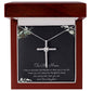 To My Mom Necklace -Mother's Day Gift For Mom From Son, Thank You Mom Mother's Day CZ Cross Necklace