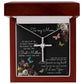 To My Mom Time May Fly Mother's Day Necklace Mother's Day CZ Cross Necklace