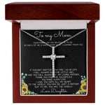 To My Mom Necklace You Are The World Mother Gift Necklace Mother's Day CZ Cross Necklace