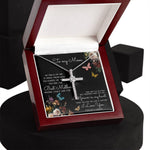 To My Mom Time May Fly Mother's Day Necklace Mother's Day CZ Cross Necklace