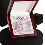 To My Mom Necklace To A Woman Of Wisdom Mother's Day Gift For Mom From Son Mother's Day CZ Cross Necklace