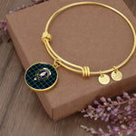Scottish Lamont Modern Clan Tartan Bangle - Crest Circle Bangle