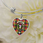 Scottish Buchanan Modern Clan Tartan Bangle - Crest Heart Bangle