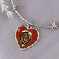 Scottish Maxwell Modern Clan Tartan Bangle - Crest Heart Bangle