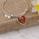 Scottish Maxwell Modern Clan Tartan Bangle - Crest Heart Bangle