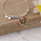 Scottish Buchanan Modern Clan Tartan Bangle - Crest Heart Bangle