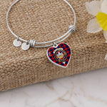 Scottish MacLachlan Modern Clan Tartan Bangle - Crest Heart Bangle