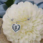Scottish Graham of Montrose Modern Clan Tartan Bangle - Thistle Heart Shape