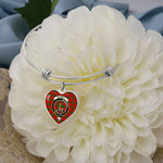 Scottish Maxwell Modern Clan Tartan Bangle - Crest Heart Bangle