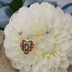 Scottish Buchanan Modern Clan Tartan Bangle - Crest Heart Bangle