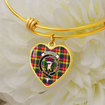 Scottish Buchanan Modern Clan Tartan Bangle - Crest Heart Bangle
