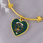 Tartan Necklace Gordon Modern Clan Scotland Tartan Plaid Charm Bracelet Bangle Heart Jewelry Gift For Women