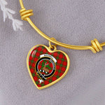 Scottish Maxwell Modern Clan Tartan Bangle - Crest Heart Bangle