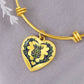 Scottish Graham of Montrose Modern Clan Tartan Bangle - Thistle Heart Shape