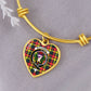 Scottish Buchanan Modern Clan Tartan Bangle - Crest Heart Bangle