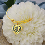 Scottish Graham of Montrose Modern Clan Tartan Bangle - Thistle Heart Shape