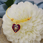 Scottish MacLachlan Modern Clan Tartan Bangle - Crest Heart Bangle