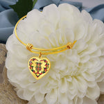 Scottish Buchanan Modern Clan Tartan Bangle - Thistle Heart Shape