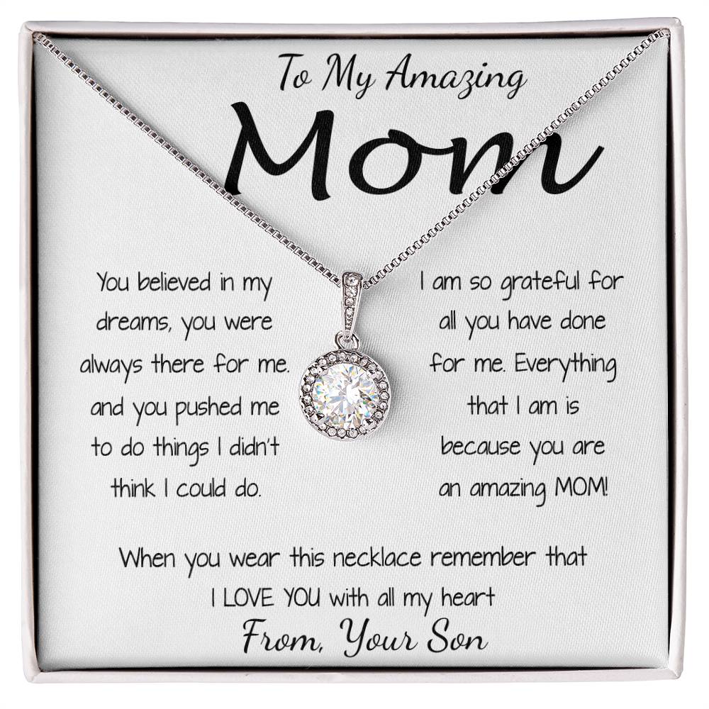 Mom Necklace - To Mom Necklace, Gift for Mom from Son Mother's Day Eternal Hope Necklace