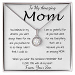 Mom Necklace - To Mom Necklace, Gift for Mom from Son Mother's Day Eternal Hope Necklace