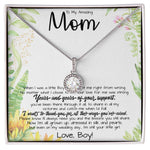 To My Amazing Mom Necklace From Son Little Boy You Taught Me Right Mom Birthday Gift For Her Mother's Day Necklace (1) Mother's Day Eternal Hope Necklace