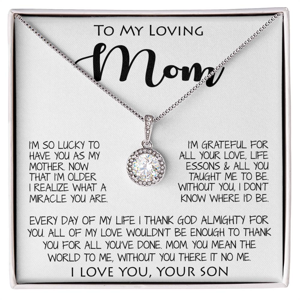 To My Loving Mom Gift for Mother Necklace Sentimental Mothers Day Thoughtful Present From Son Mother's Day Eternal Hope Necklace