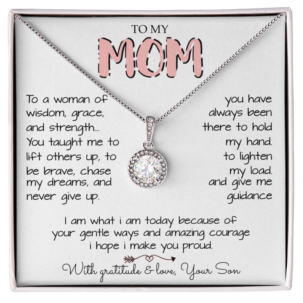 To My Mom Necklace To A Woman Of Wisdom Gift For Mom From Son Mother's Day Eternal Hope Necklace