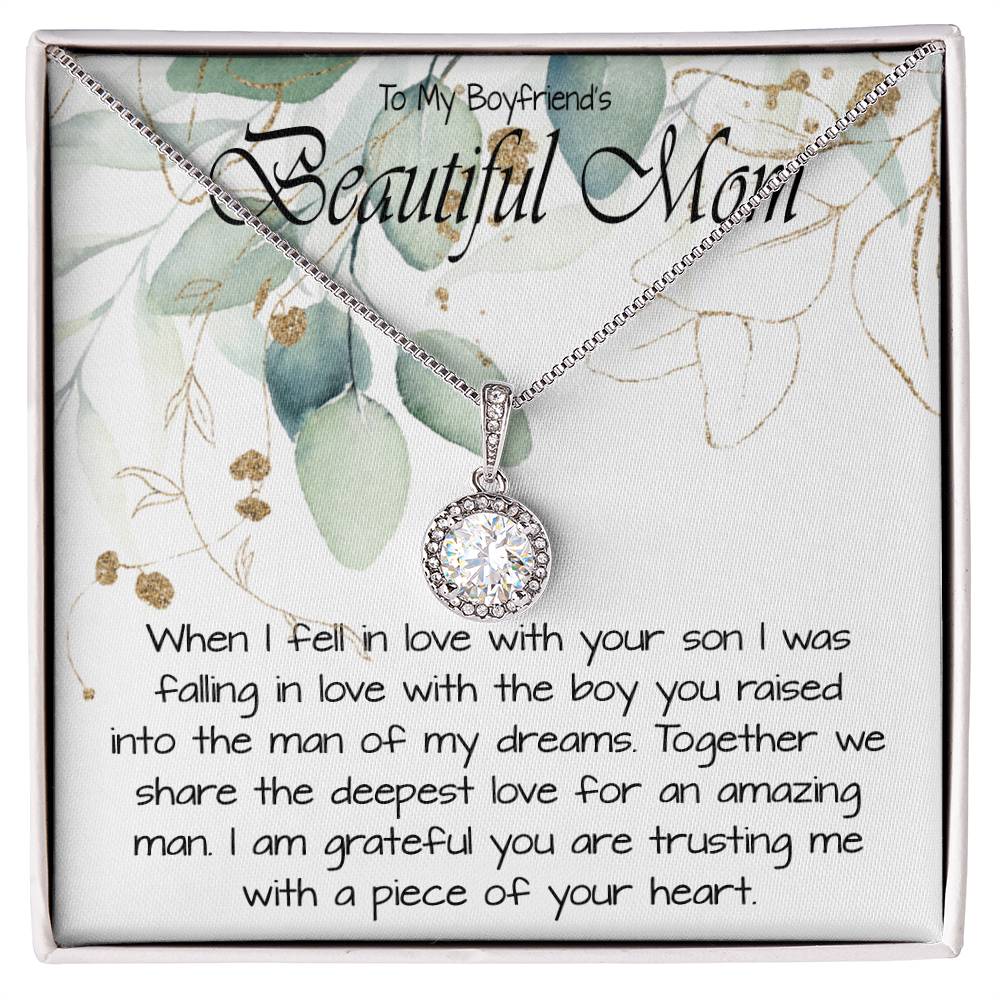 Boyfriend’s Mom Necklace, Gift For Boyfriend’s Mom, To My Boyfriends Mom Necklace Mother's Day Eternal Hope Necklace
