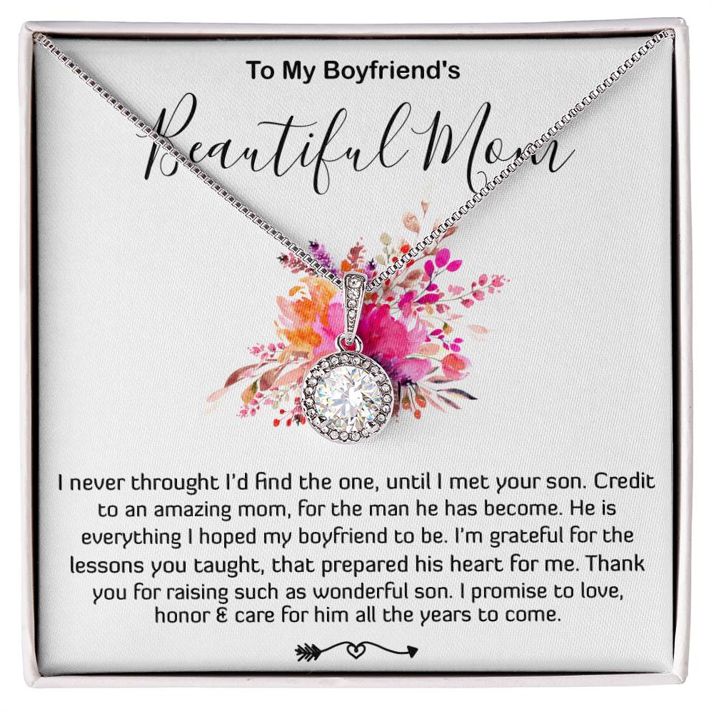 Mother-In-Law Necklace, Necklace Gift For Boyfriend's Mom, To My Boyfriend's Mom Gift, Future Mother-In-Law Mother's Day Eternal Hope Necklace