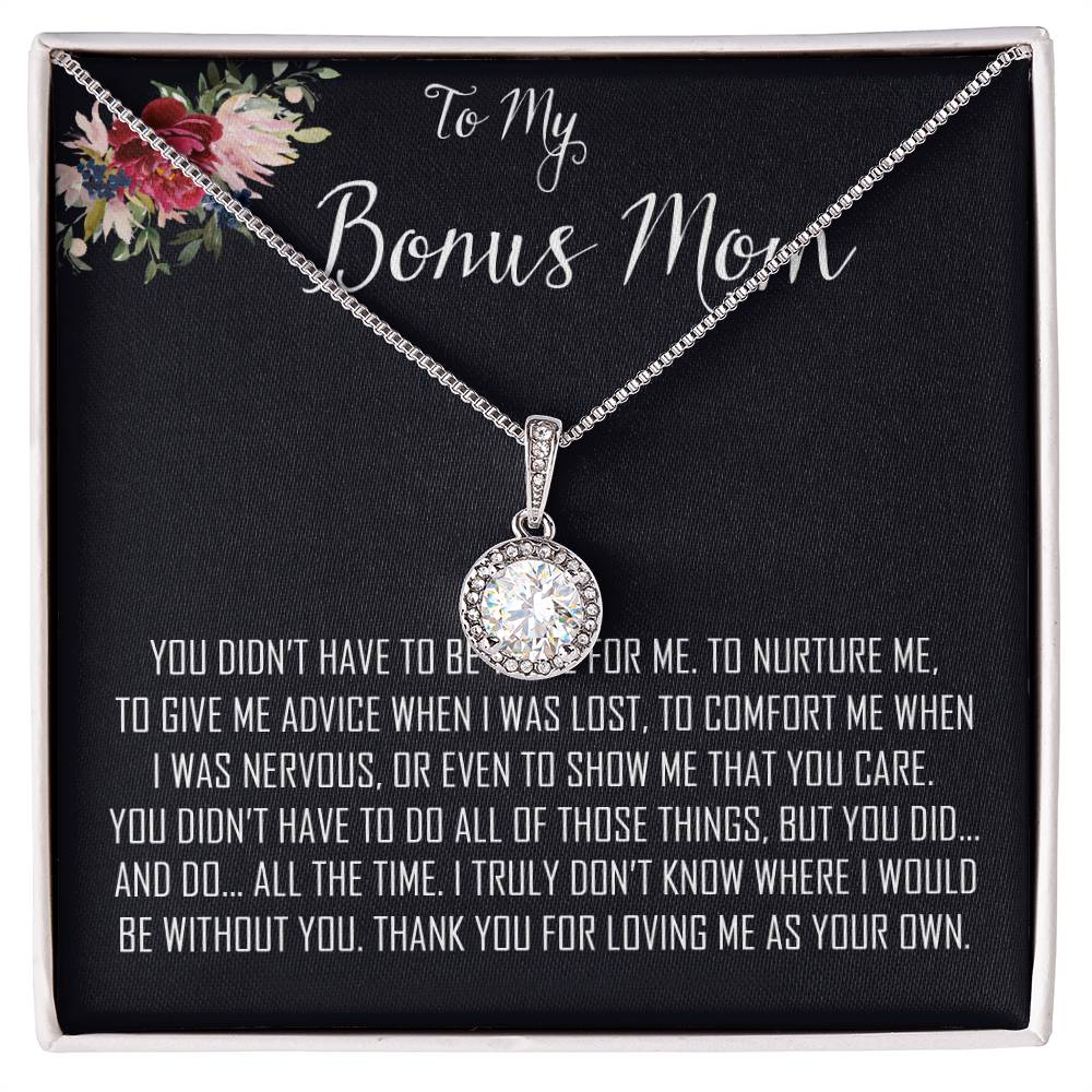 To My Bonus Mom Necklace, Thank You For Everything Mother's Day Gift For Mom Mother's Day Eternal Hope Necklace