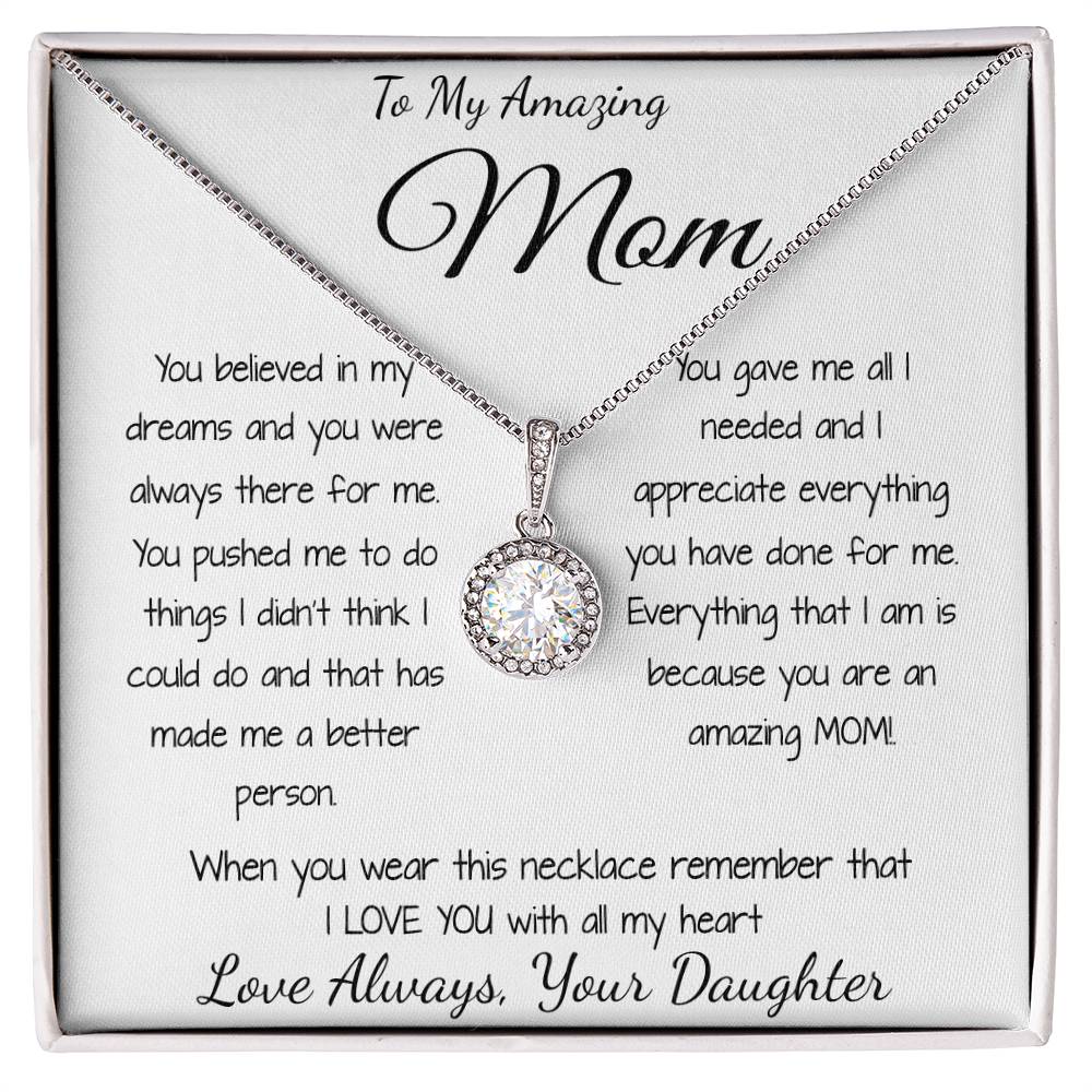 Mom Necklace - Gift for Mom from Daughter, Mother's Day Gift Mother's Day Eternal Hope Necklace