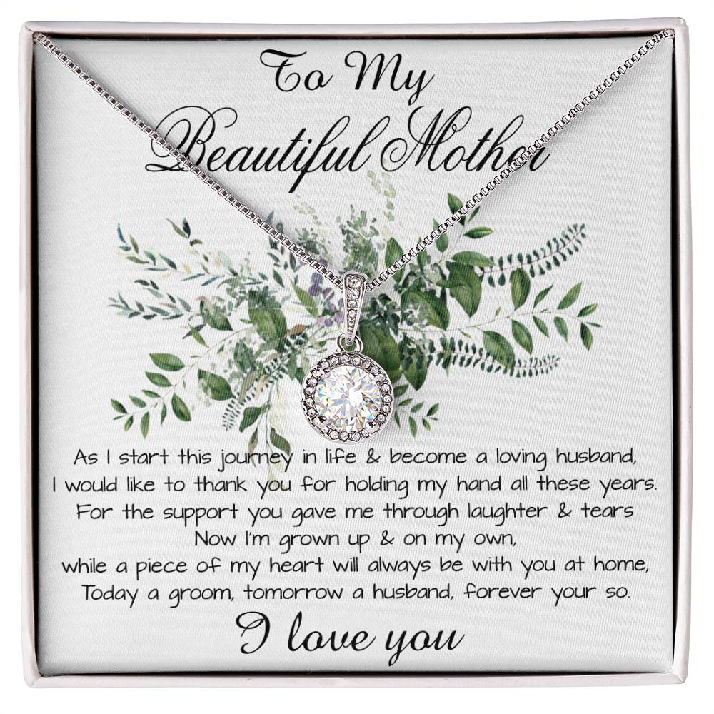Mom Necklace, Son To My Mother Necklace On Wedding Day Gift For Mom, Mother Of The Groom Gift From Groom Mother's Day Eternal Hope Necklace